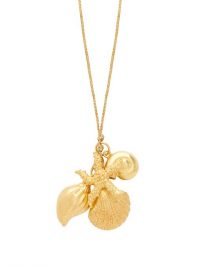 PIPPA SMALL TURQUOISE MOUNTAIN Four-shell cluster 18kt gold necklace ~ sea inspired pendants