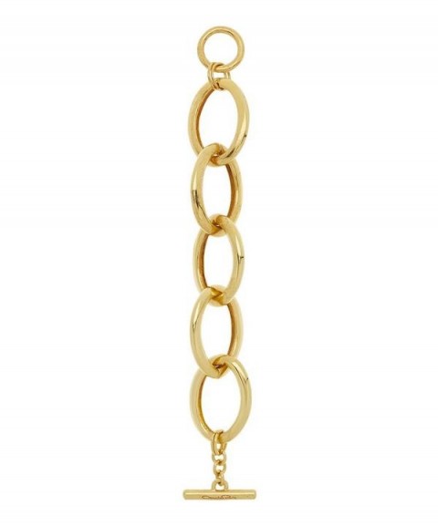 OSCAR DE LA RENTA Gold-Tone Oversized Chain Link Bracelet – designer fashion jewellery