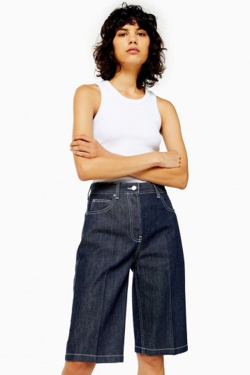 Topshop Boutique Indigo Cut Off Jeans