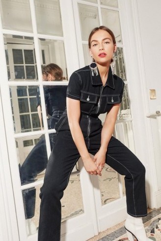 Nasty Gal Just Stitch With It Denim Boilersuit - flipped