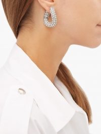 BALENCIAGA Loop crystal-embellished earrings