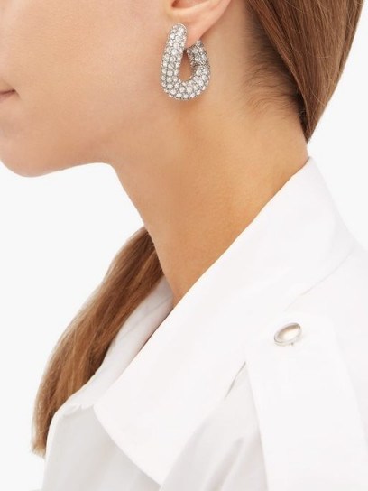 BALENCIAGA Loop crystal-embellished earrings - flipped