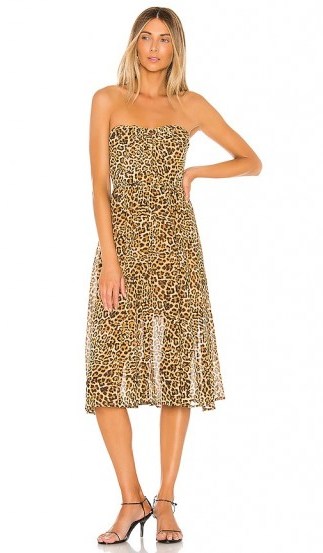 Lovers + Friends Marcus Midi Dress Cheetah Print - flipped