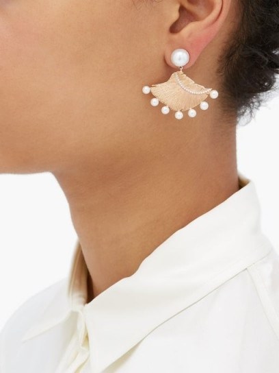 DANIELA VILLEGAS Mandarin Feather Nouveu 18kt rose-gold earrings | luxe accessory - flipped