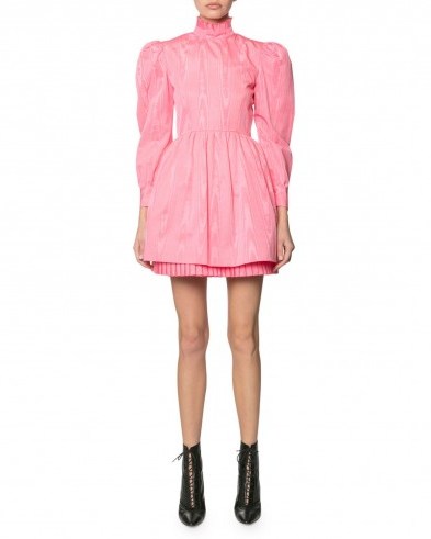 Marc Jacobs The Prairie Moire Dress in Pink | leg-of-mutton sleeve dresses - flipped