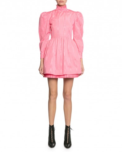 Marc Jacobs The Prairie Moire Dress in Pink | leg-of-mutton sleeve dresses
