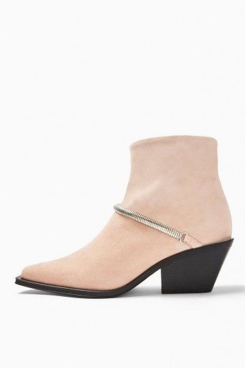 Topshop MERCY Western Boots in Sand - flipped