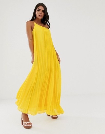 Missguided one shoulder pleated maxi dress in mustard - flipped