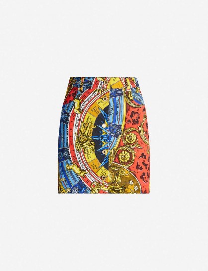 MOSCHINO Graphic-print denim mini skirt
