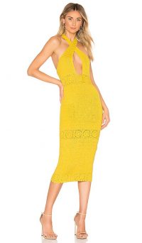 NBD Brandy Midi Dress in Canary Yellow