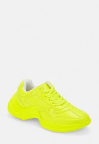 MISSGUIDED neon yellow chunky sole trainers