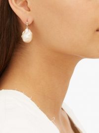NADIA SHELBAYA 217 Peachy baroque-pearl earrings ~ large pearls ~ luxe drops