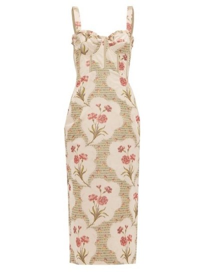 BROCK COLLECTION Pelagia floral-print corseted midi dress - flipped