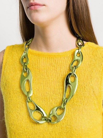 PRADA green metal necklace - flipped