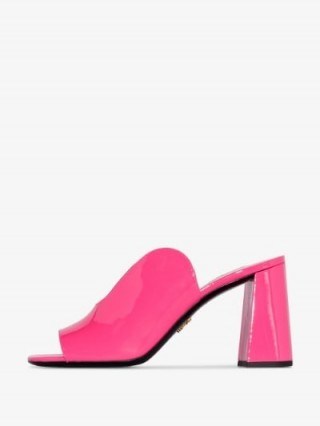 Prada Pink 85 Curved Sandals - flipped