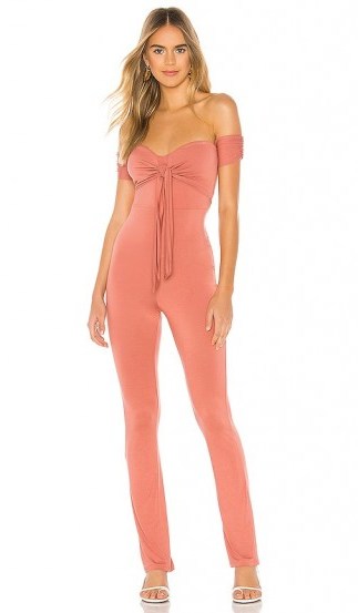 Privacy Please Rosalia Jumpsuit in Rose | pretty pink bardot all-in-one - flipped