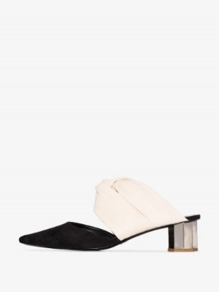 Proenza Schouler Black And White Two Tone 40 Suede Leather Pumps - flipped