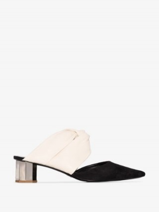 Proenza Schouler Black And White Two Tone 40 Suede Leather Pumps