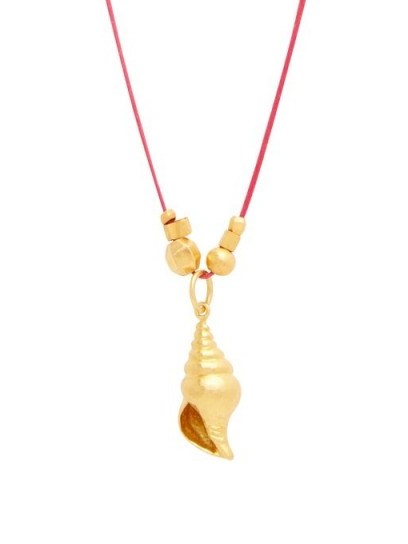PIPPA SMALL TURQUOISE MOUNTAIN Shell 18kt gold pendant necklace ~ sea inspired necklaces - flipped