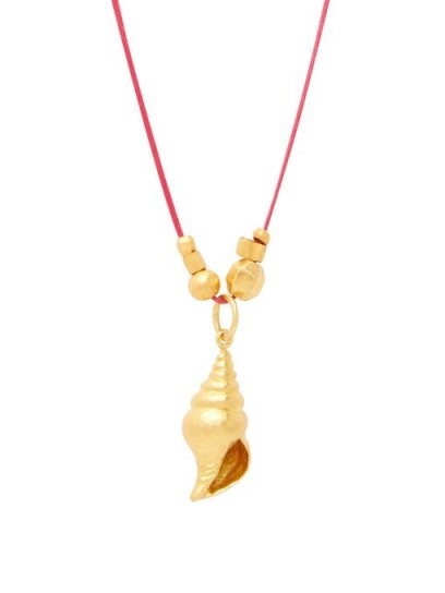 PIPPA SMALL TURQUOISE MOUNTAIN Shell 18kt gold pendant necklace ~ sea inspired necklaces