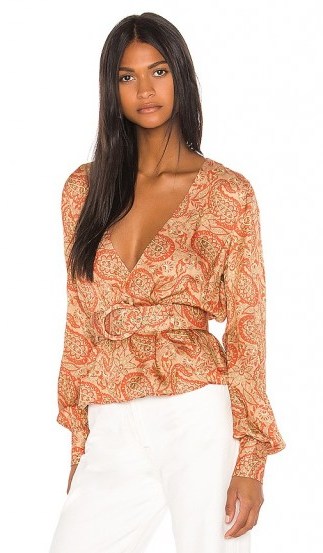 Song of Style x REVOLVE Arden Top | paisley print belted blouse - flipped