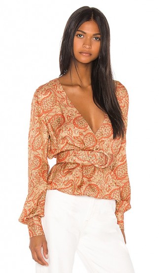 Song of Style x REVOLVE Arden Top | paisley print belted blouse