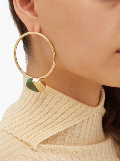JIL SANDER Stone-embellished hoop earrings