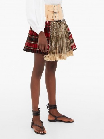 CHOPOVA LOWENA Tartan recycled-tapestry mini skirt - flipped