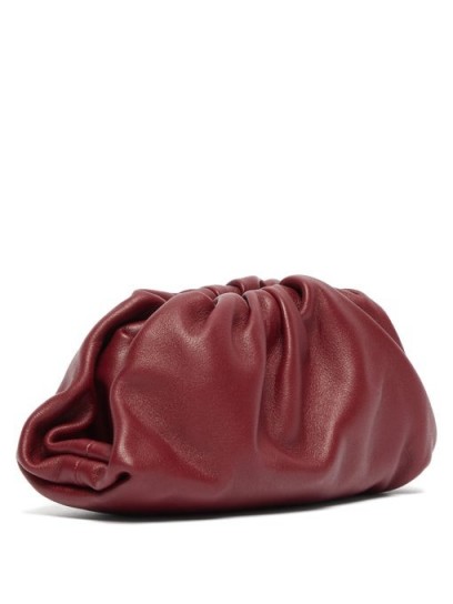 BOTTEGA VENETA The Pouch leather coin purse in burgundy