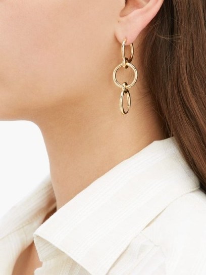 CHARLOTTE CHESNAIS Three Lovers detachable hoop gold-vermeil earring ~ linked hoops ~ single earrings - flipped