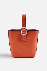 Topshop TILT Orange Tote Bag With Buckle | small top handle bags