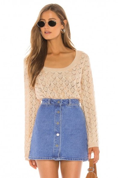 Tularosa Perri Sweater | scoop neck knitted top - flipped