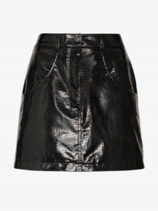 We11done Python Pattern Mini Skirt / black shiny skirts - flipped