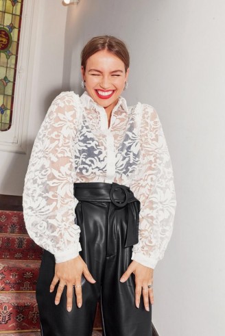 Nasty Gal We’re Sheer for It Organza Blouse in White