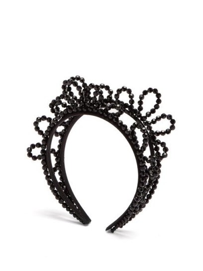 SIMONE ROCHA Wiggle beaded headband in black - flipped