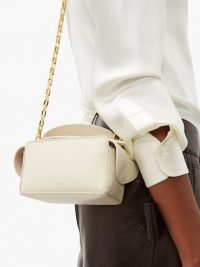WANDLER Yara mini leather cross-body bag in white | small luxe handbag