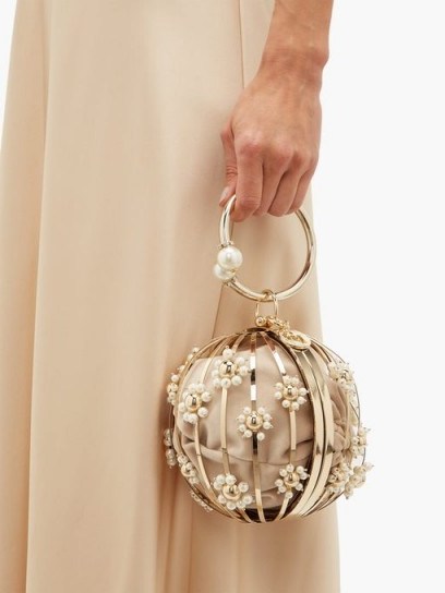 ROSANTICA BY MICHELA PANERO Yoko Ono floral-caged clutch bag ~ beautiful metallic bags - flipped