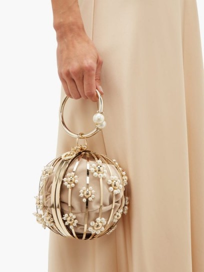 ROSANTICA BY MICHELA PANERO Yoko Ono floral-caged clutch bag ~ beautiful metallic bags