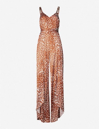 ALEXIS Tyrell leopard-print rayon jumpsuit in sienna - flipped