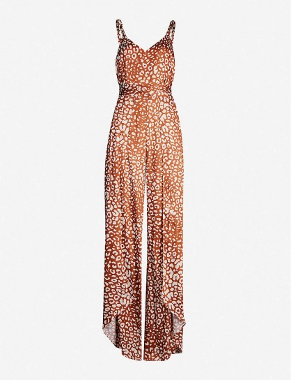 ALEXIS Tyrell leopard-print rayon jumpsuit in sienna