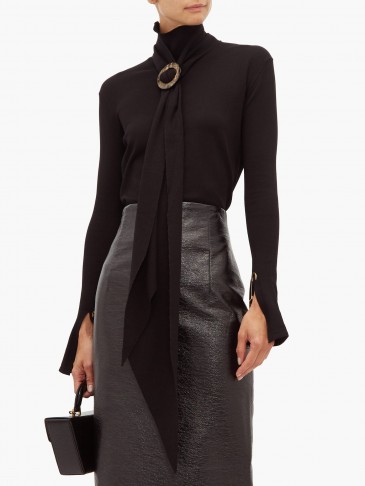 ELLERY Asher high-neck scarf top in black