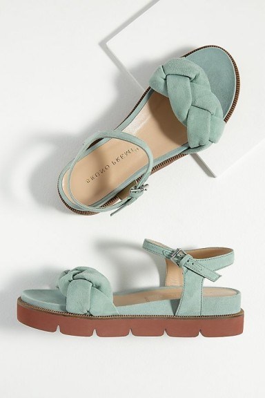 Bruno Premi Abena Twisted-Front Sandals in Mint - flipped