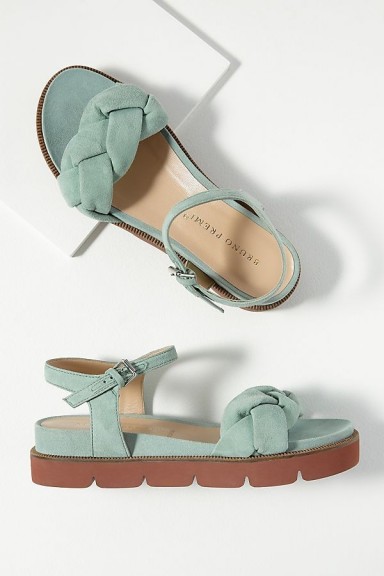 Bruno Premi Abena Twisted-Front Sandals in Mint