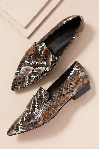 Elvio Zanon Snake-Effect Leather Loafers Brown