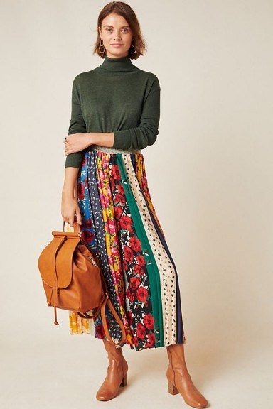 ANTHROPOLOGIE Spirited Patchwork Wide-Leg Trousers - flipped