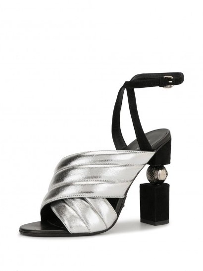 BALMAIN Jana high heel metallic-leather sandals - flipped