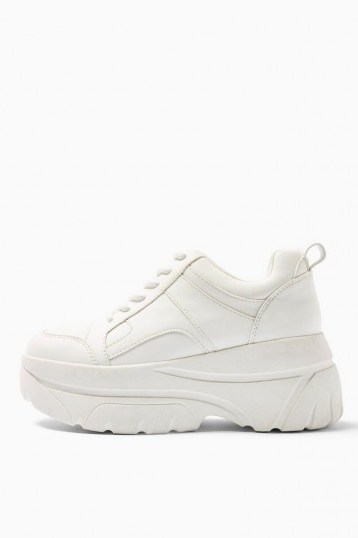 TOPSHOP CALI White Chunky Trainers - flipped