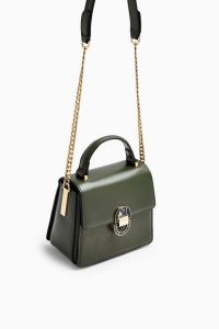 TOPSHOP CELIA Olive Cross Body Bag | green top handle bags