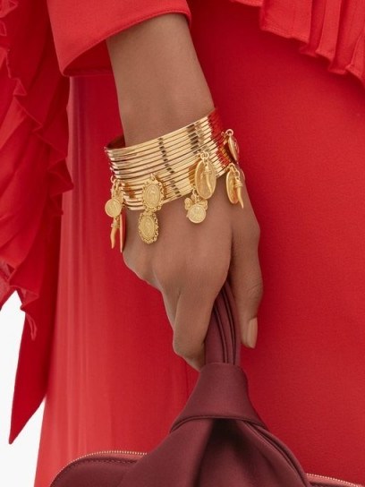 DOLCE & GABBANA Charm-embellished brass bracelet ~ beautiful Italian gold-tone bracelets - flipped