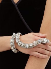 GUCCI Crystal-snake bracelet and ring cuff ~ eye-catching jewellery